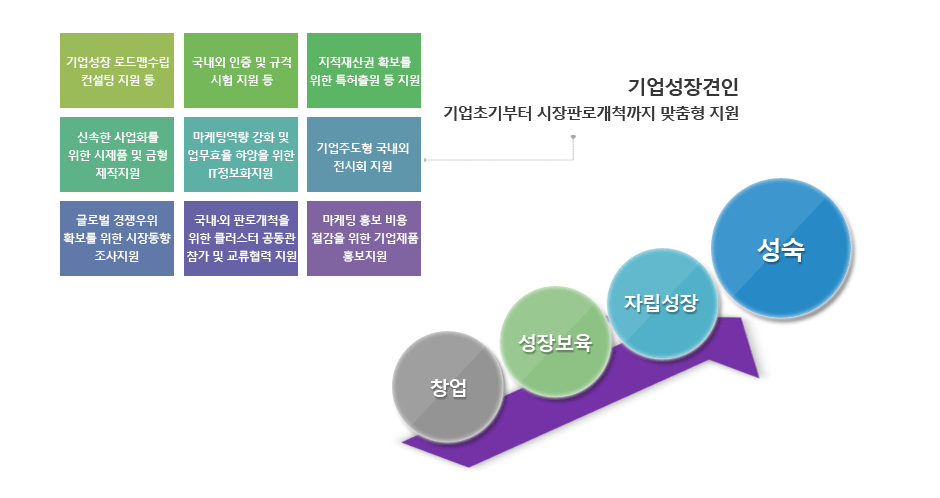 기업성장 단계별 맞춤형 지원